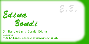 edina bondi business card